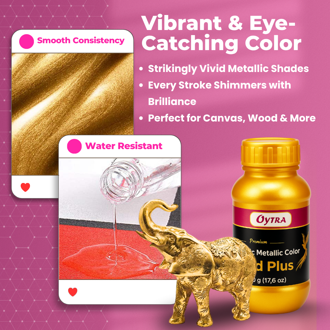 500 Grams Metallic Acrylic Paint (Gold)