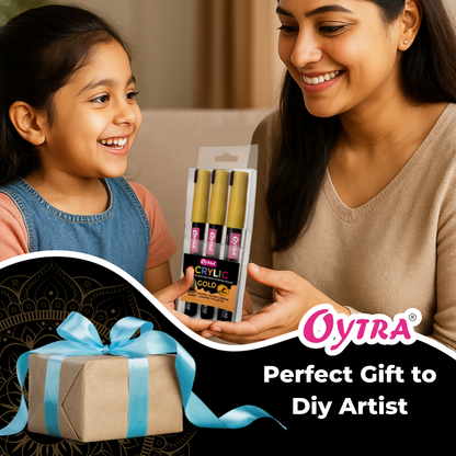Acrylic Paint Marker Pens 3 Pcs - Gold - image 8