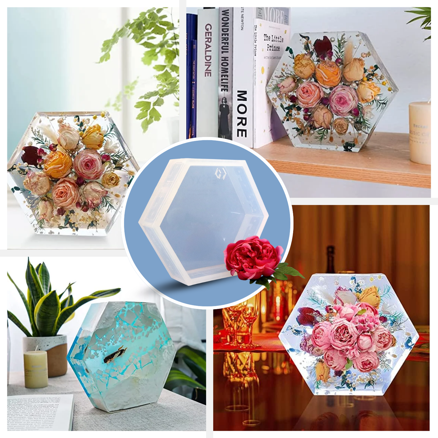 Hexagon Shape 8 Inch Wedding Resin Art Mould