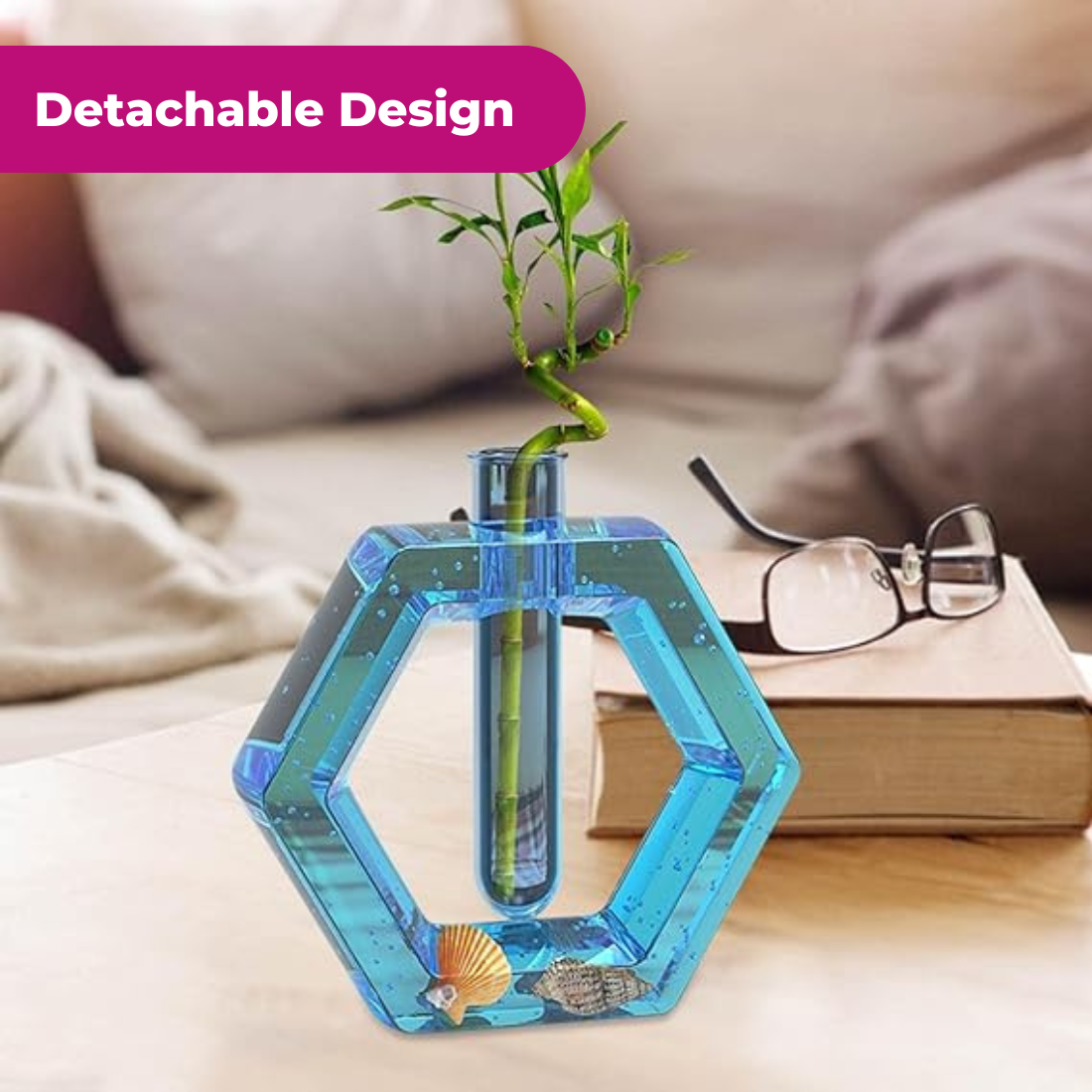 Hexagon Plant Resin Art Mould Tube