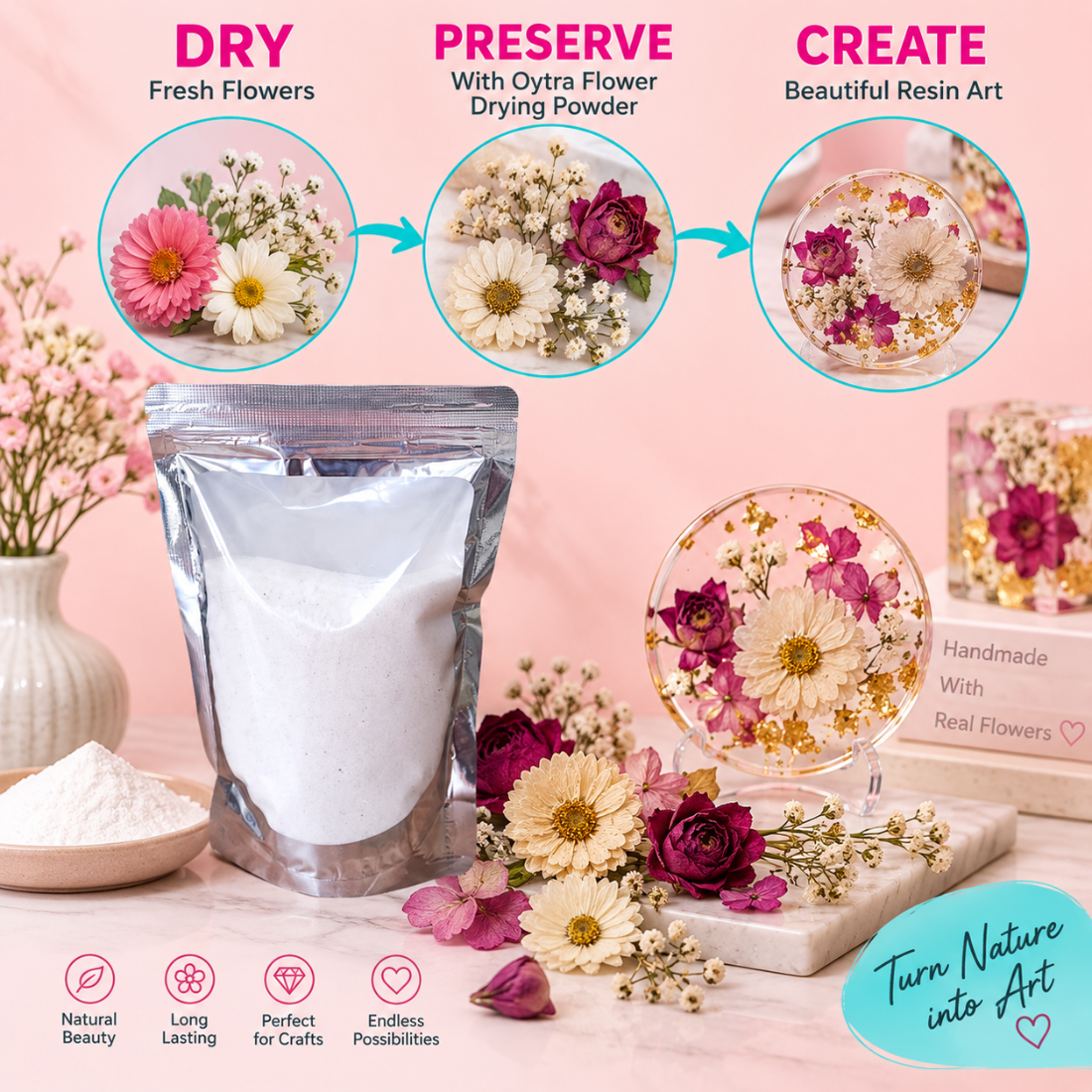 White Powder Silica Gel for Drying Flowers