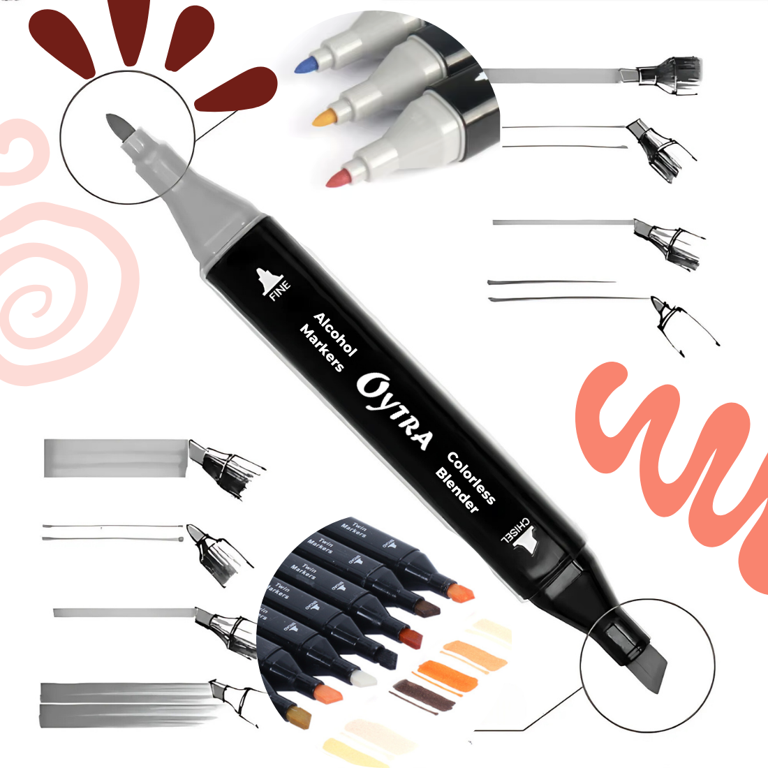 Alcohol Paint Markers - 12 Color Set