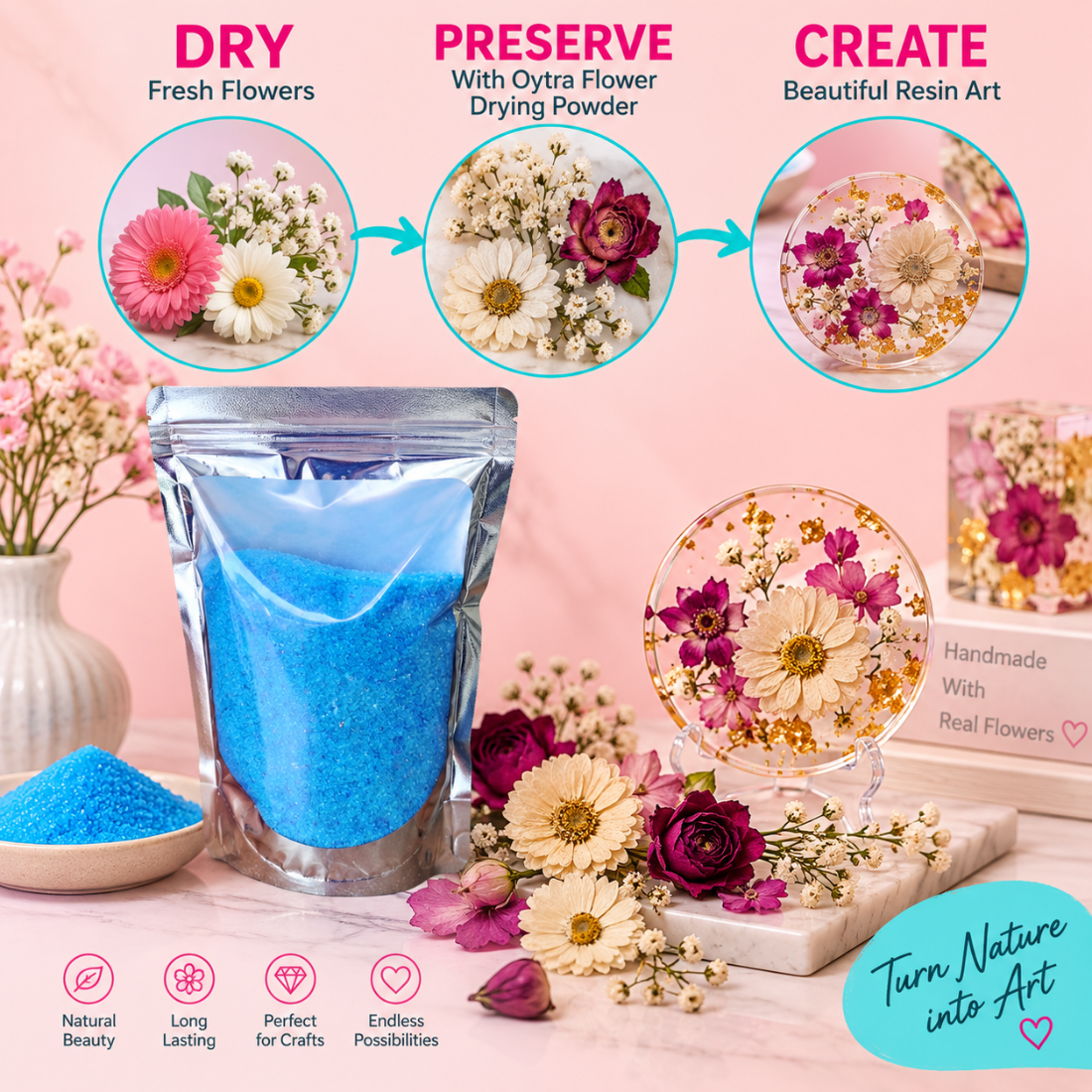 Blue Powder Silica Gel for Drying Flowers