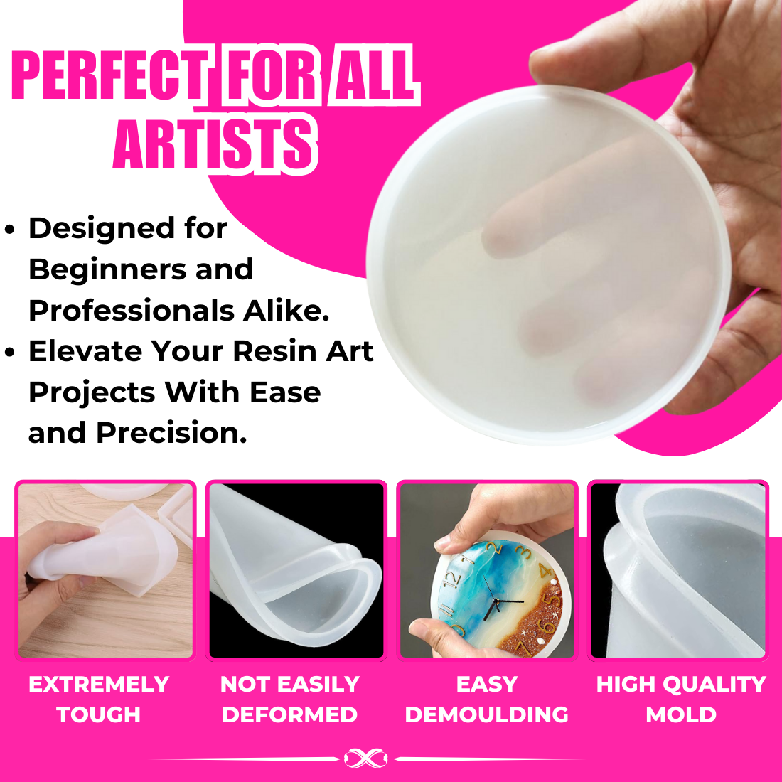 Round Coaster Resin Art Mould 4 Inch