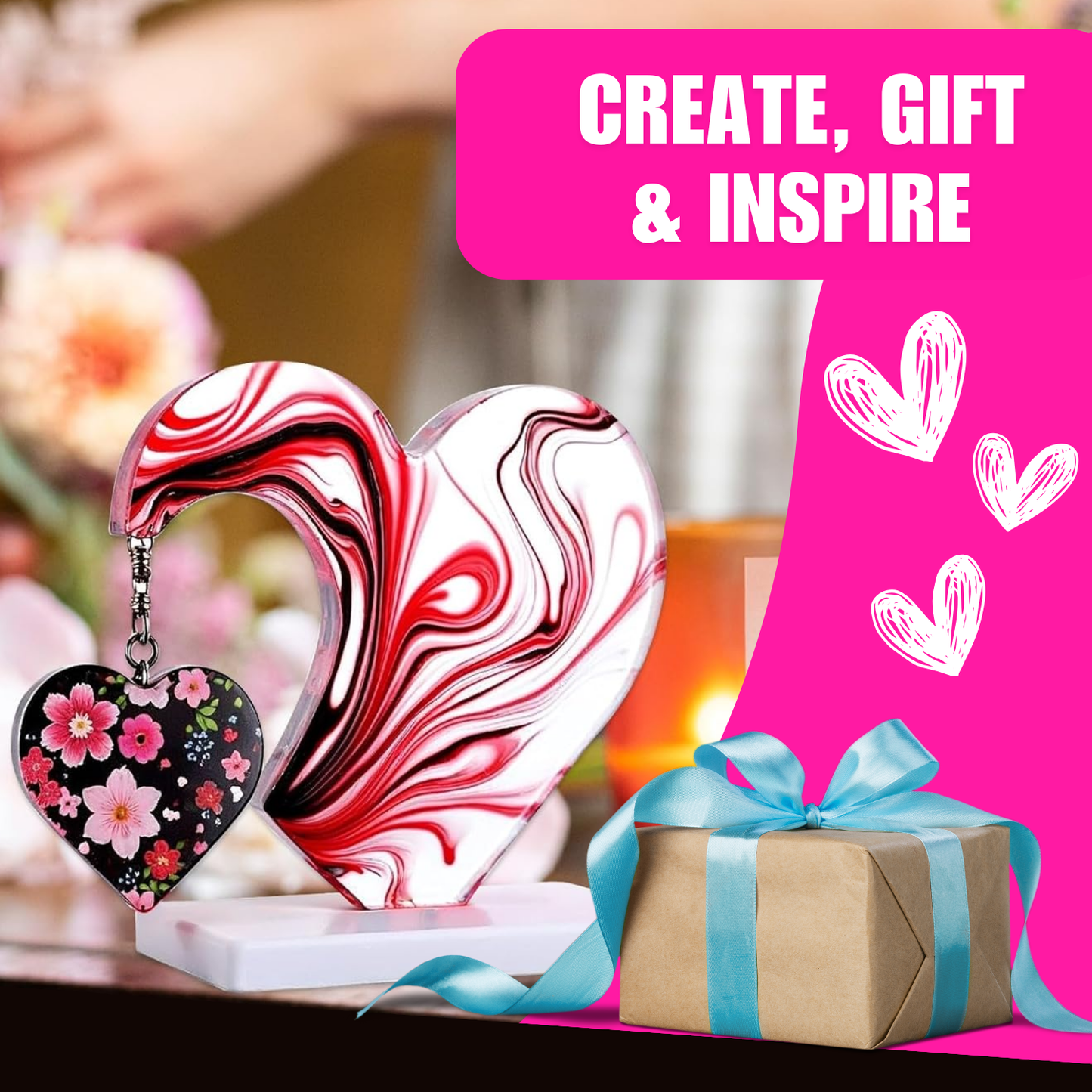 Hanging Heart Photo Frame Resin Mould