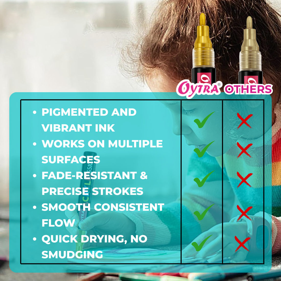 Acrylic Paint Marker Pens 3 Pcs - Gold