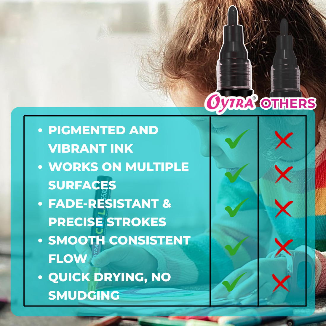 Acrylic Paint Marker Pens 3 Pcs - Black