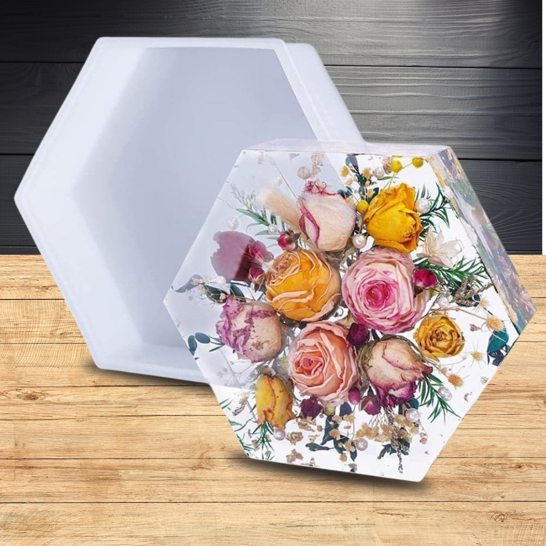 Hexagon Shape 8 Inch Wedding Silicone Mould
