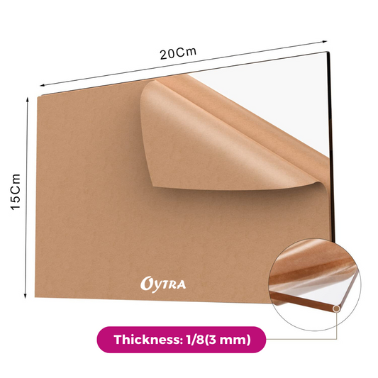 Oytra Acrylic Sheets Transparent Square Panels  (20×15 Cm)