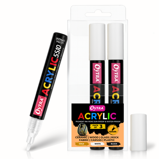 Acrylic Paint Marker Pens 3 Pcs - White