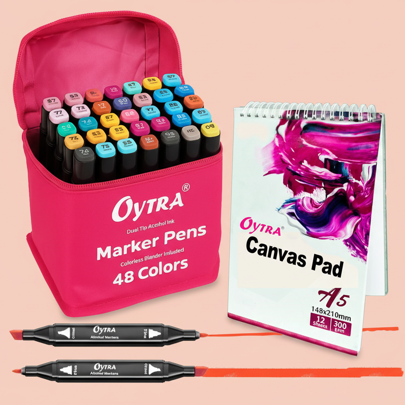 Alcohol Markers 48 Shades & A5 Size Drawing Pad