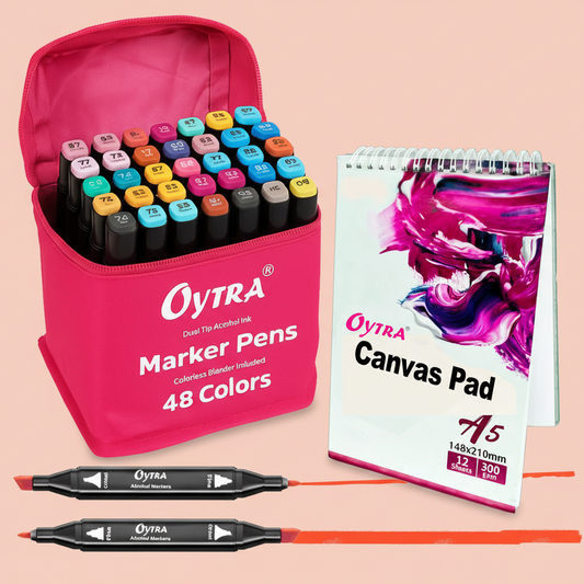 Alcohol Markers 48 Shades & A5 Size Drawing Pad