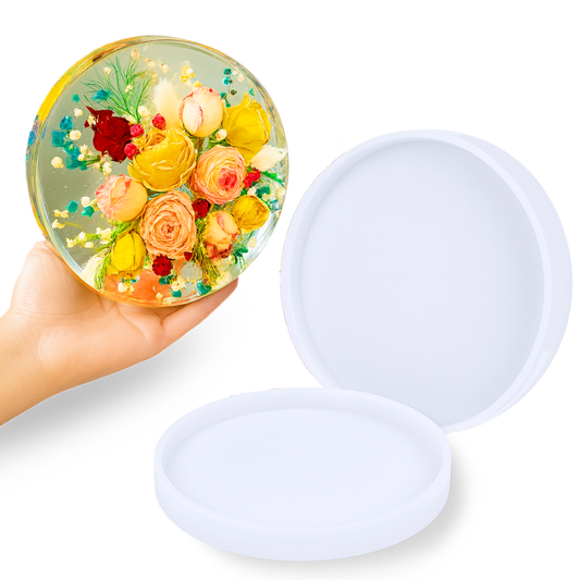 Resin Art Mould Round Coaster 8 Inch - Set of 2
