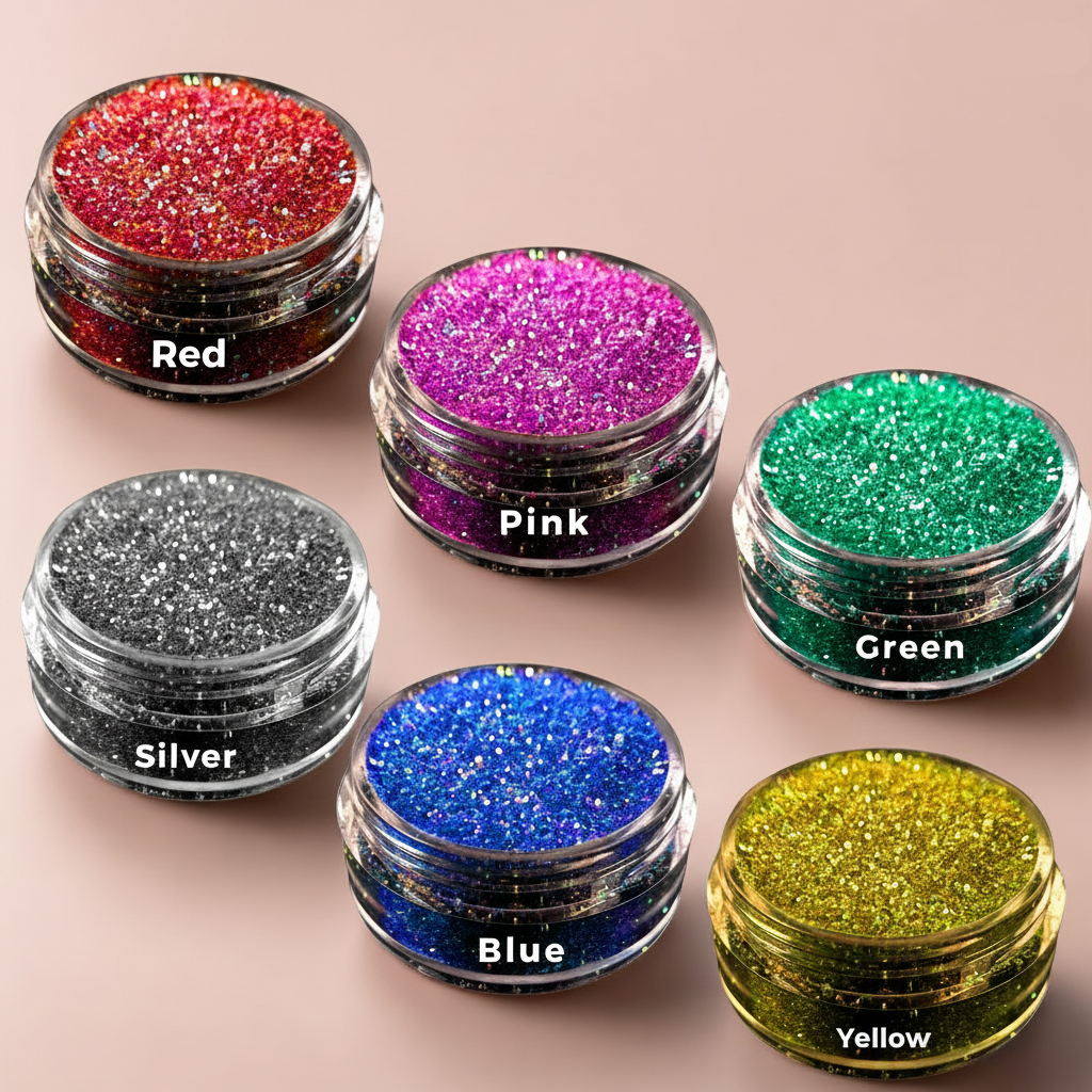 6 Color Glitter Powder Set