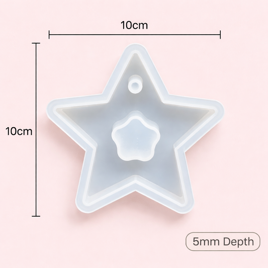 Star Resin Coaster Mould 4 Inch