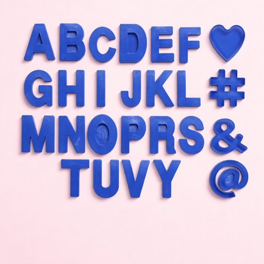 26 Piece 6-Inch Alphabet & Symbol Resin Mould Set