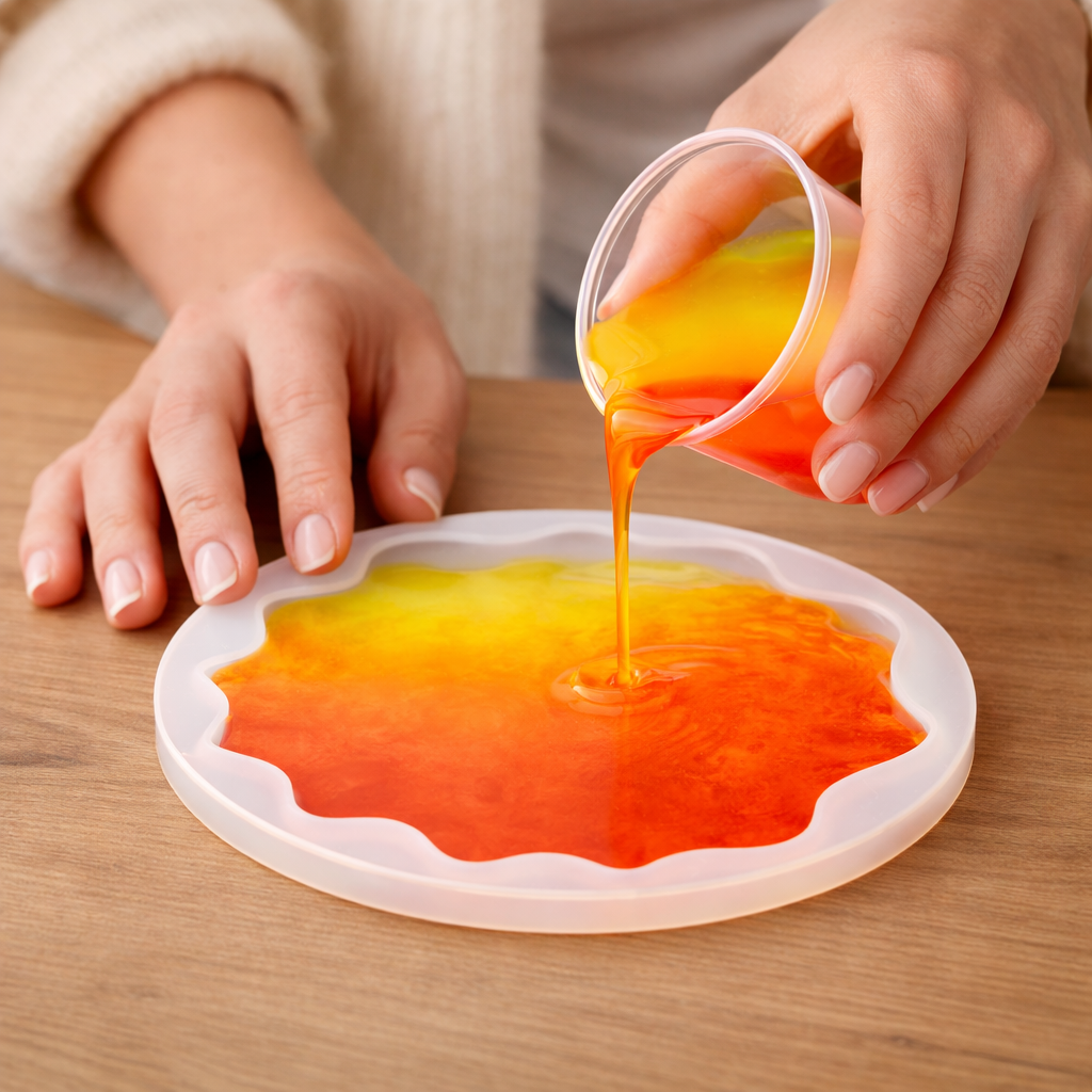 Resin Agate Oval Coaster Silicone Mould 5 Inch