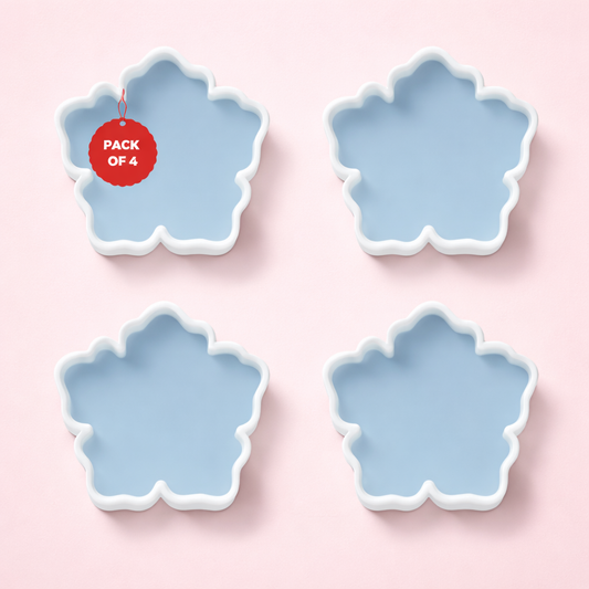 4 Inch Resin Flower Coaster Mould Set of 4