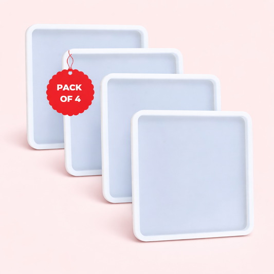 4 Inch Resin Square Coaster Mould Set of 4