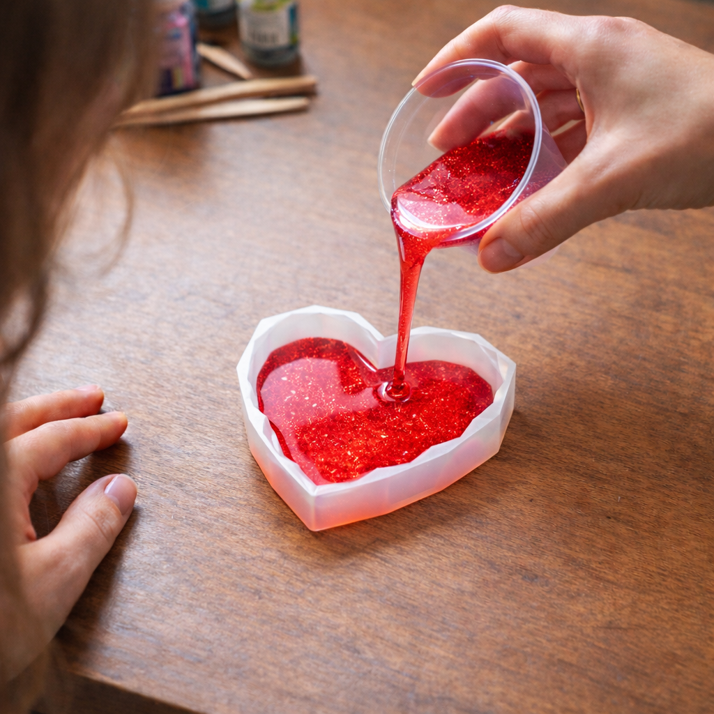 5 Inch Diamond Heart Resin Mould