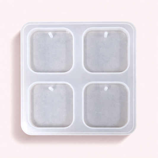4pcs Keychain Square Resin Mould