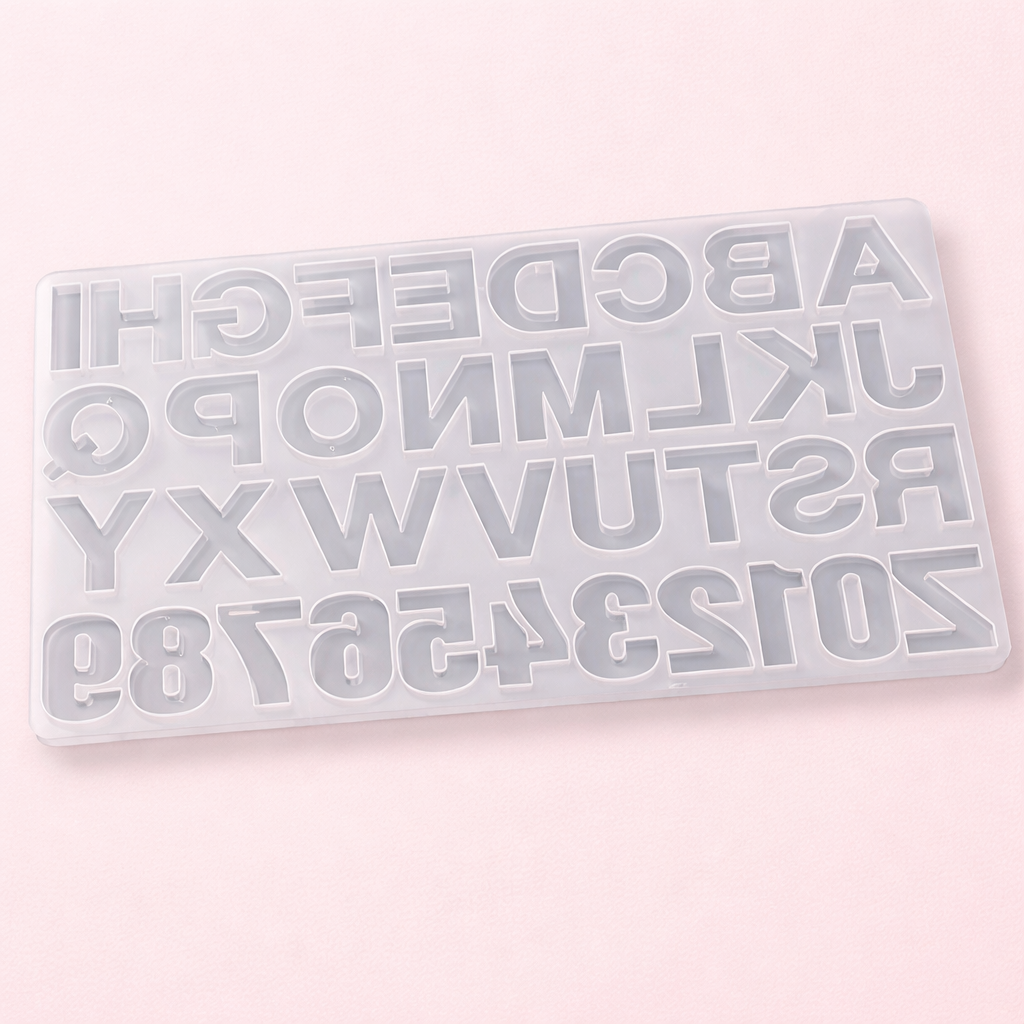 Alphabet Silicone Resin Art Mould with Hole