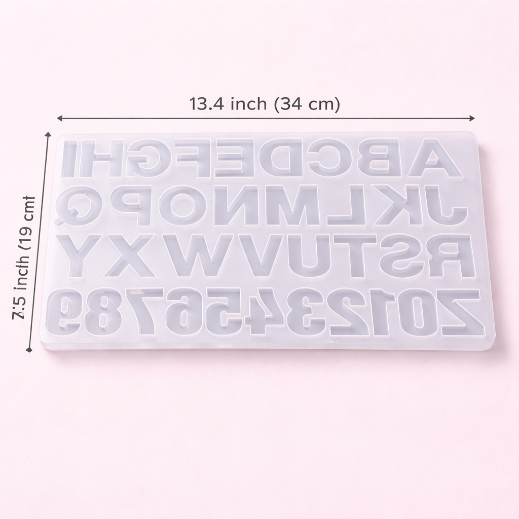 Alphabet Silicone Resin Art Mould with Hole