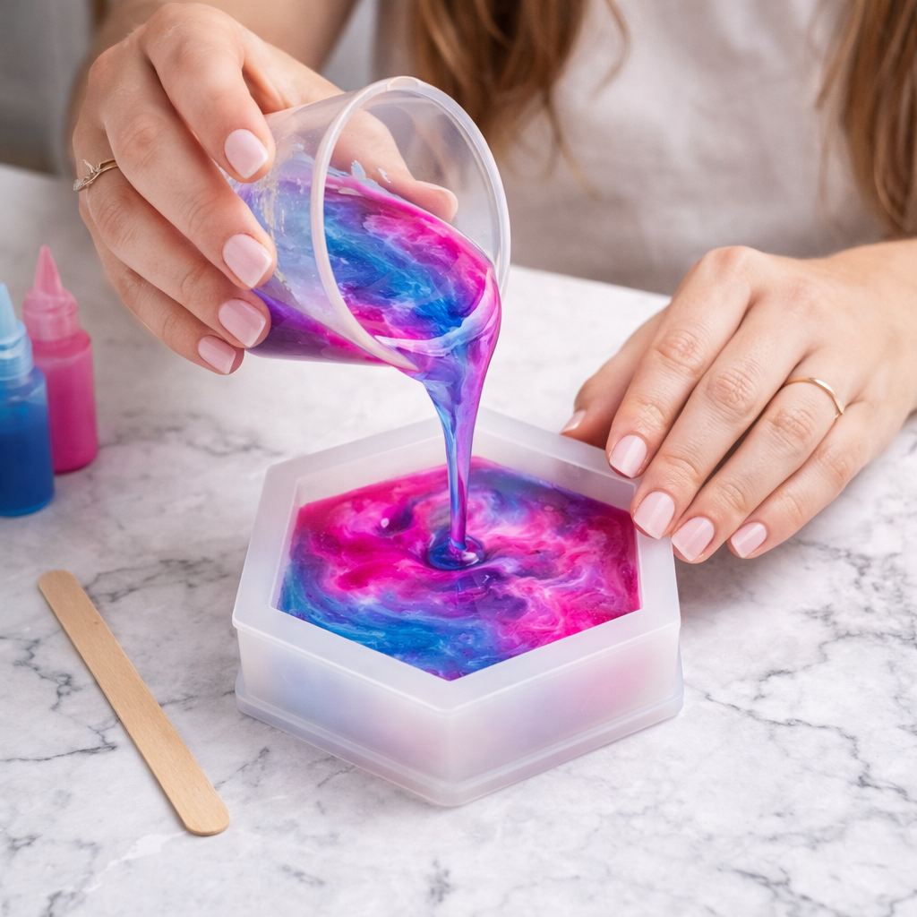 Hexagon Gift Box Silicone Resin Art Mould