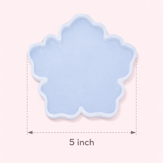 Plain Flower Coaster 5" Resin Art Silicone Mould