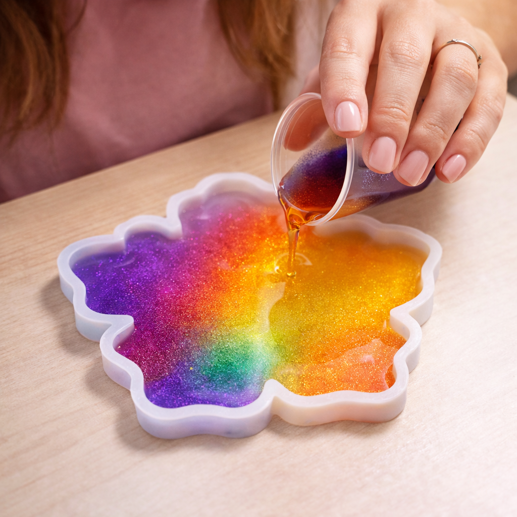 Plain Flower Coaster 5" Resin Art Silicone Mould