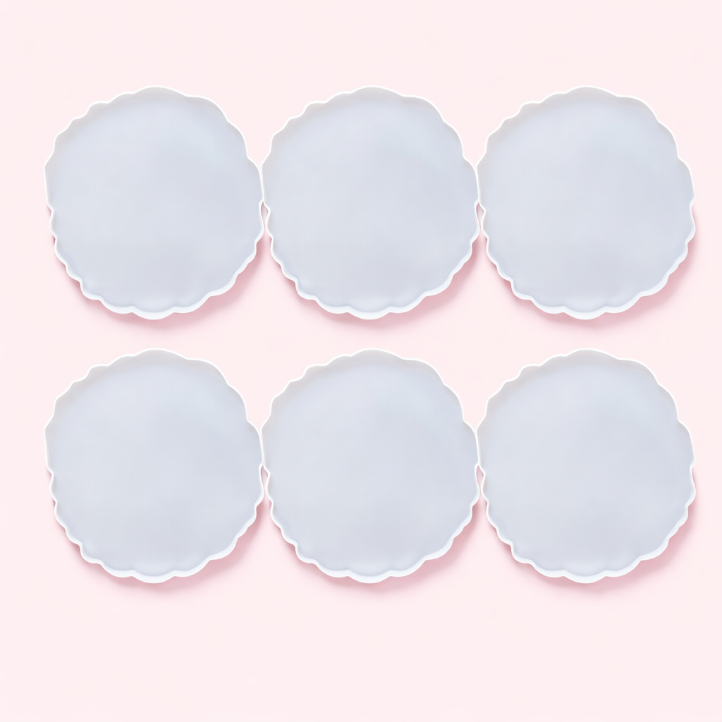 6 Pieces Resin Coaster Mould 4 Inch Round Agate