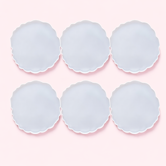 6 Pieces Resin Coaster Mould 4 Inch Round Agate