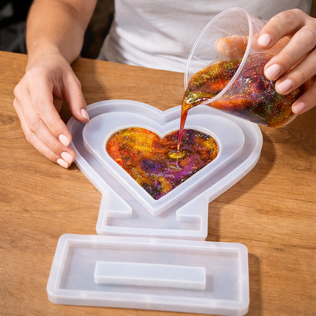 Center Heart with Stand Resin Mould