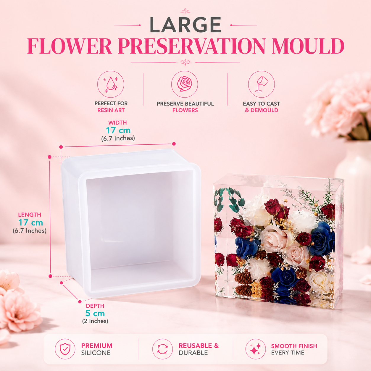 Resin Art Mould Square Wedding Silcone Mould
