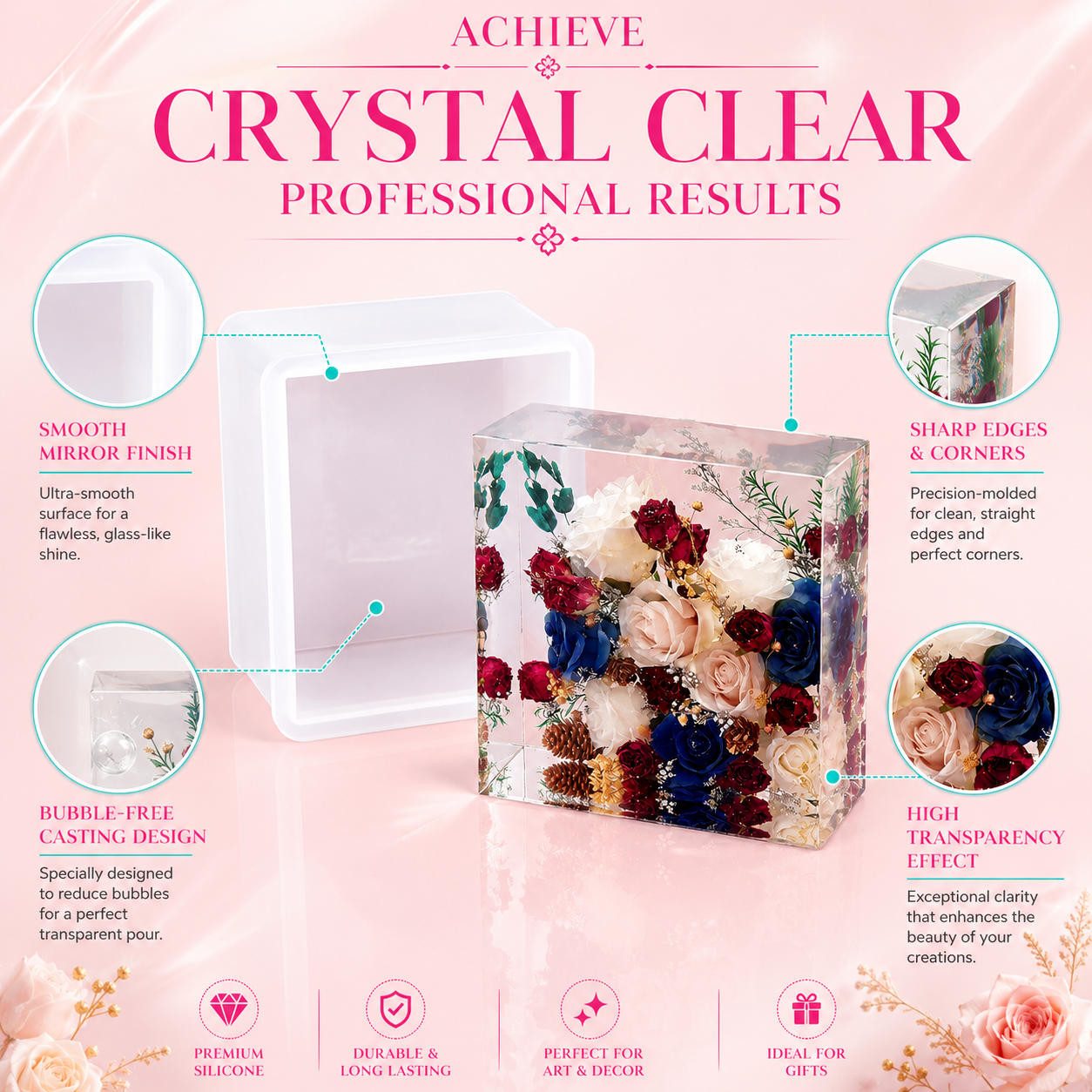 Resin Art Mould Square Wedding Silcone Mould