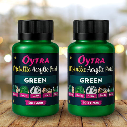 200 Grams Metallic Acrylic Paint (Green)
