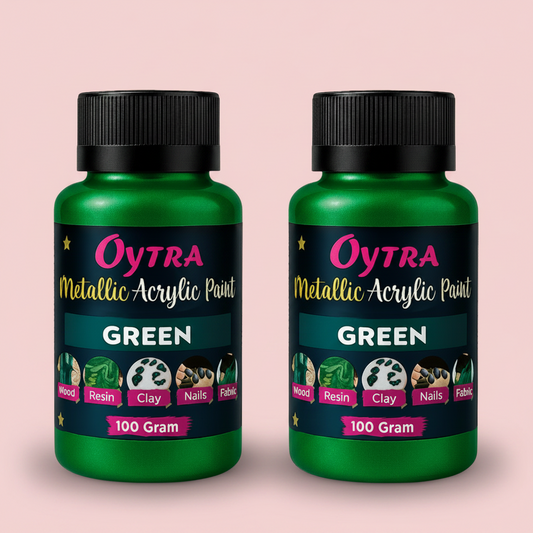 200 Grams Metallic Acrylic Paint (Green)
