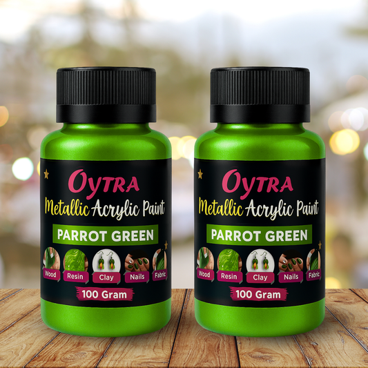 200 Grams Metallic Acrylic Paint (Parrot Green)