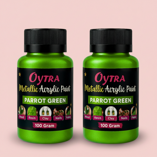 200 Grams Metallic Acrylic Paint (Parrot Green)