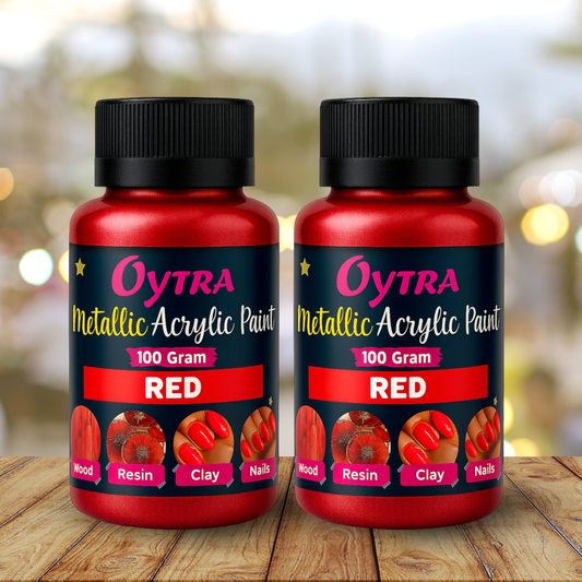 200 Grams Metallic Acrylic Paint (Red)
