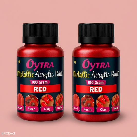 200 Grams Metallic Acrylic Paint (Red)