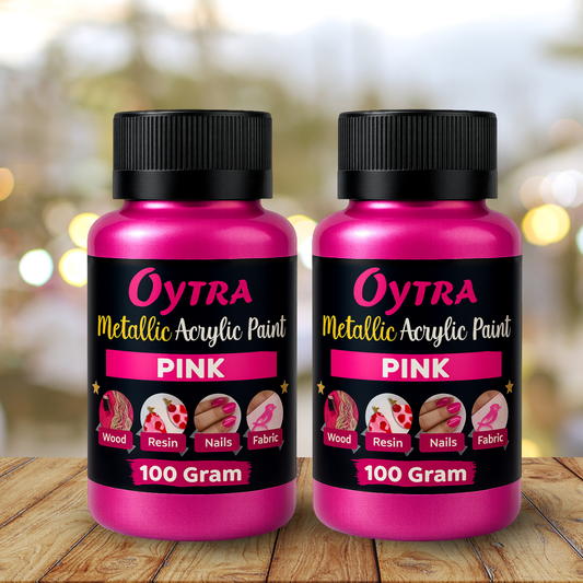 200 Grams Metallic Acrylic Paint (Pink)