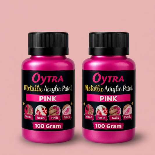 200 Grams Metallic Acrylic Paint (Pink)