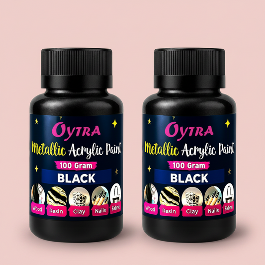 200 Grams Metallic Acrylic Paint (Black)
