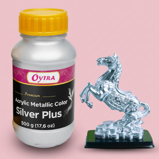 500 Grams Metallic Acrylic Paint (Silver)