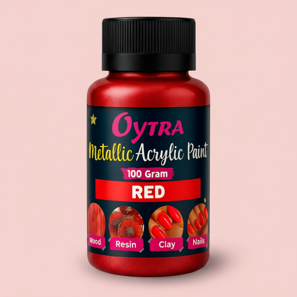 100 Grams Metallic Acrylic Paint (Red)