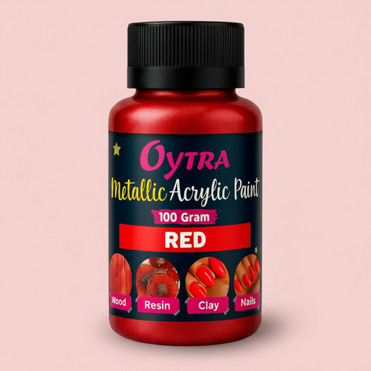 100 Grams Metallic Acrylic Paint (Red)