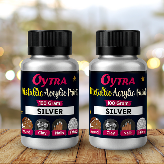 Metallic Silver Acrylic Paint 200 Grams