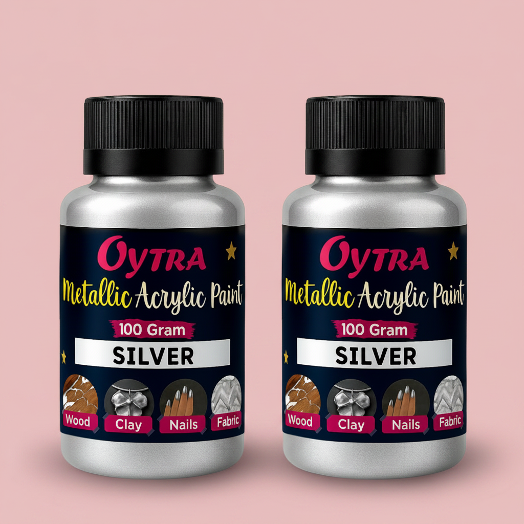 200 Grams Metallic Acrylic Paint (Silver)