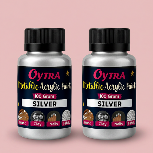 200 Grams Metallic Acrylic Paint (Silver)